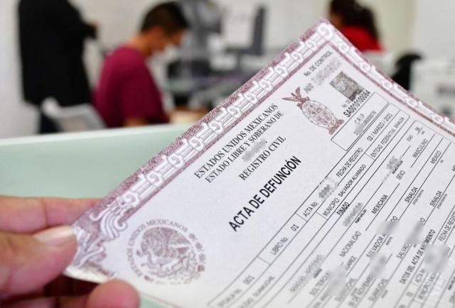 Imagen de Acta de Defunción en CDMX